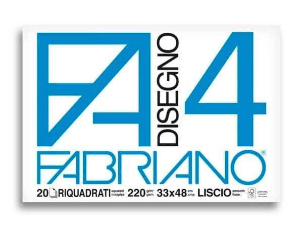 Album da disegno Fabriano F4 220 g/mý 33x48 cm 20 ff. lisci riquadrati 05201797