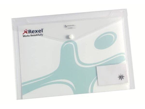 Buste trasparenti con bottone Rexel Ice porta biglietti da visita A4 trasparente conf. da 5 pezzi - 2101663