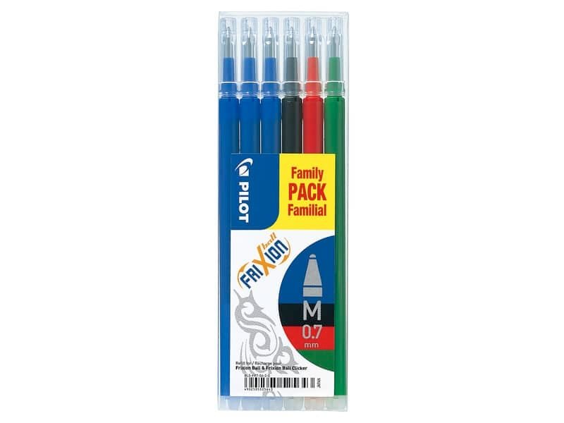 Refill Pilot Frixion Ball Family Pack assortiti 0,7 mm Conf. 6 pezzi – 006649