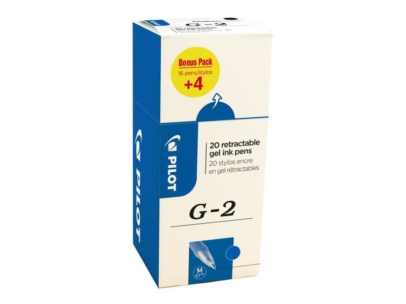 Penna gel a scatto Pilot Gel G-2 0,7 mm blu Value Pack 16+4 GRATIS – 000018