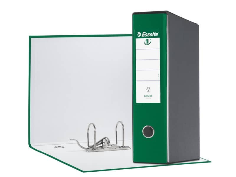 Registratore con custodia Esselte G55 Eurofile protocollo dorso 8 cm cartone rivestito in PP verde – 390755180