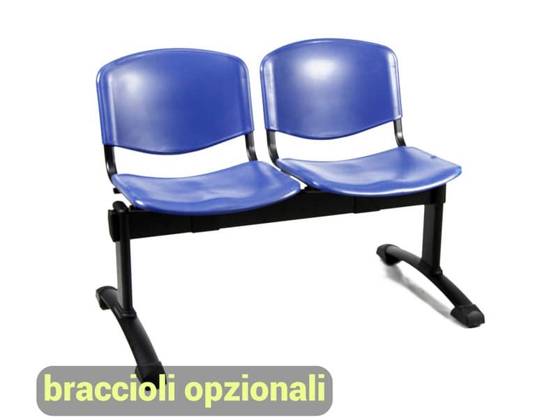Panca 2 posti attesa Unisit Dado D5P2P – PPL nero D5P2P/NE
