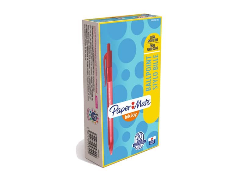 Penna a sfera a scatto Paper Mate Inkjoy 100 RT ULV M 1 mm rosso S0957050