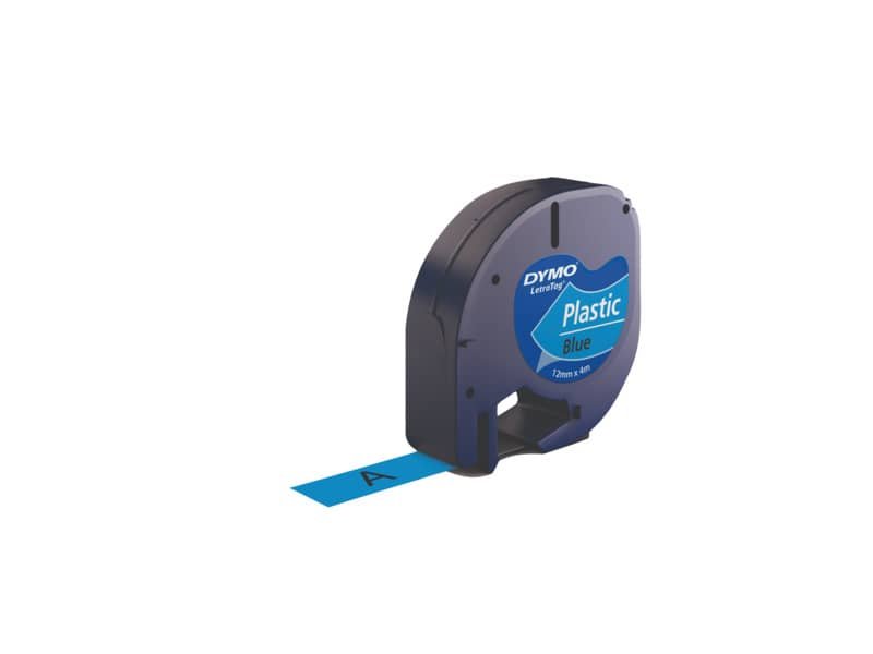 Nastro per etichettatrici Dymo LetraTag plastica 12 mm x 4 m nero/blu S0721650