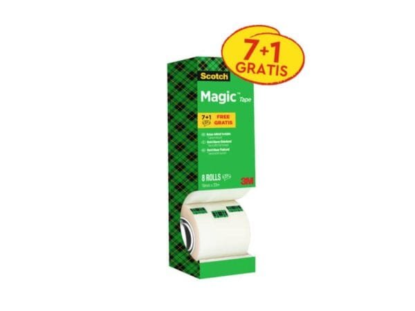 Nastro adesivo Scotch© Magic? 810 19 mm x 33 m trasparente opaco Value Pack 7 rotoli + 1 GRATIS - 8-1933R8