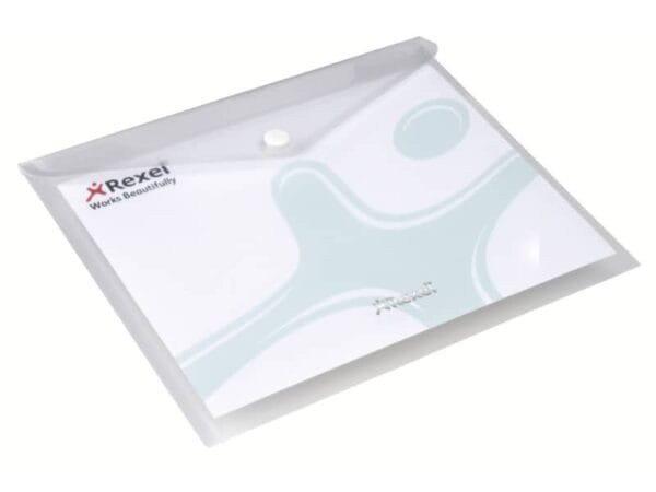 Busta trasparente con bottone Rexel Ice A5 trasparente conf. da 5 pezzi - 2101658