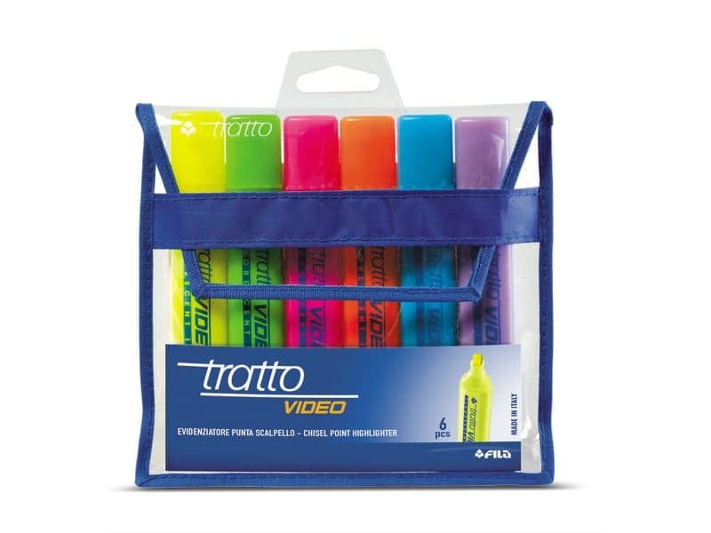 Evidenziatori TRATTO Video 1-5 mm assortiti conf. da 6 – 831000