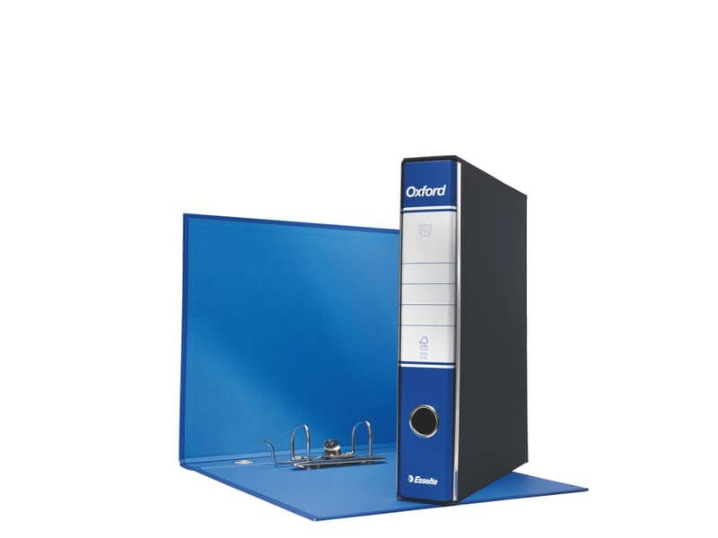 Registratore con custodia Esselte G82 Oxford commerciale 29,5×32 cm – dorso 5 cm blu – 390782050