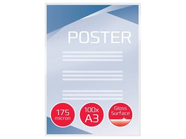 Pouches per plastificatrici a caldo GBC 2x175 æm finitura lucida A3 30,3x42,6 cm Conf. 100 pezzi - 3200746