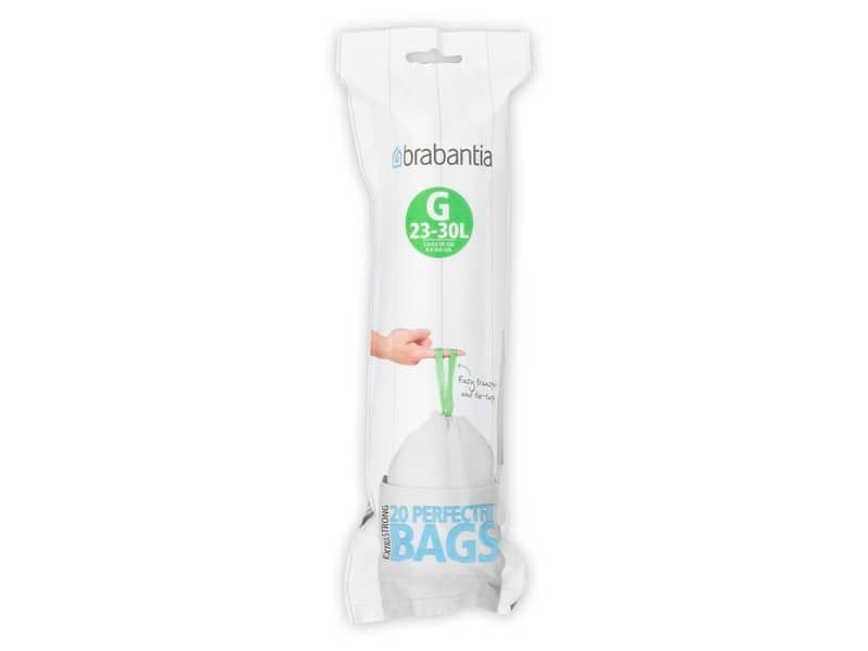 Sacchetti PerfectFit Brabantia codice G 23-30 litri – bianco rotolo da 20 sacchetti – 246265