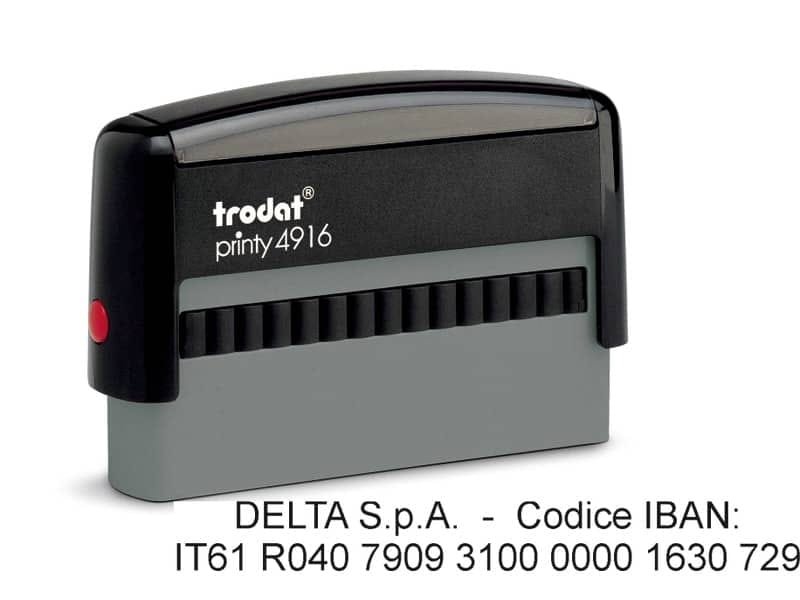 Timbro autoinchiostrante Trodat PRINTY 4916 in plastica 70×10 mm nero 72642
