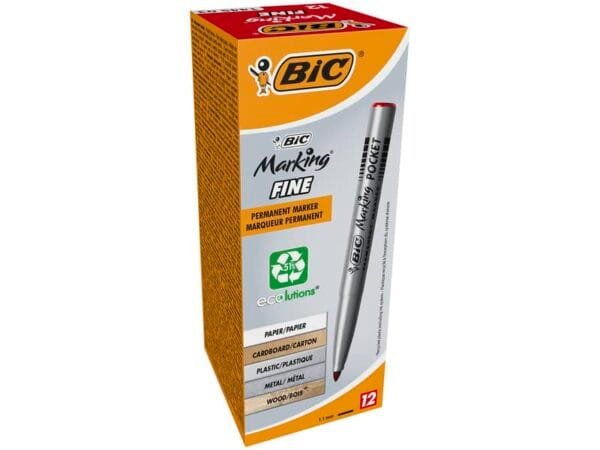 Marcatore permanente BIC Marking Pocket 1445 punta conica 1 mm rosso 8209002