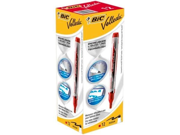 Marcatore per lavagne bianche BIC Velleda Liquid Ink Pocket punta conica 4,2 mm rosso - 902089