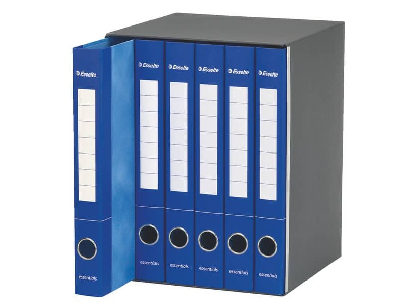 Gruppo di raccoglitori a 2 anelli Esselte S65 ESSENTIALS E6 blu dorso 4cm 6 cartelle – 391965050