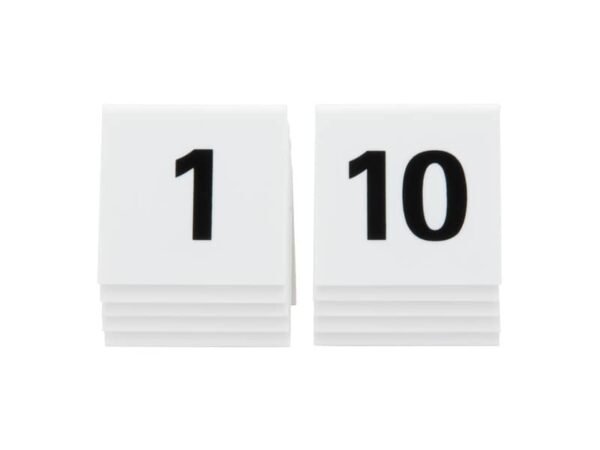 Segnaposto Securit© in acrilico rigido numeri da 1 a 10 bianco set da 10 pezzi - TN-1-10-WT