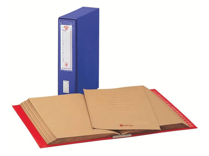 Classificatore alfanumerico con custodia King Mec MEC 20 dorso 8,5 cm blu 12004