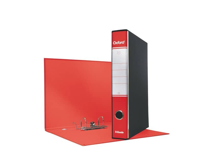 Registratore con custodia Esselte G84 Oxford protocollo 29,5×35 cm – dorso 5 cm rosso – 390784160