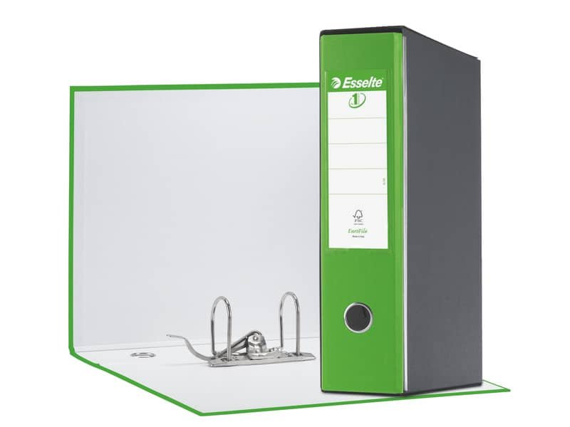 Registratore con custodia Esselte G55 Eurofile protocollo dorso 8 cm cartone rivestito in PP verde vivida – 390755940