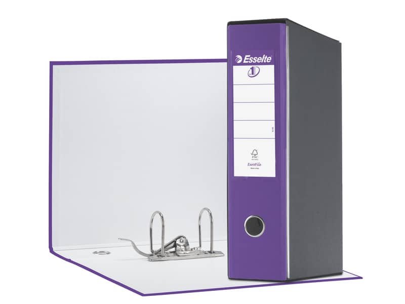 Registratore con custodia Esselte G55 Eurofile protocollo dorso 8 cm cartone rivestito in PP  lilla – 390755950