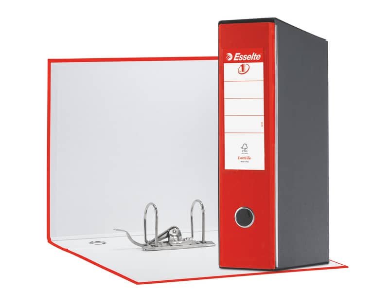 Registratore con custodia Esselte G55 Eurofile protocollo dorso 8 cm cartone rivestito in PP rosso – 390755160