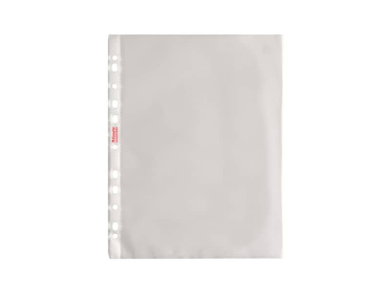 Buste a perforazione universale goffrate Esselte DELUXE 22×30 cm trasparente antiriflesso  conf.100 – 395697600