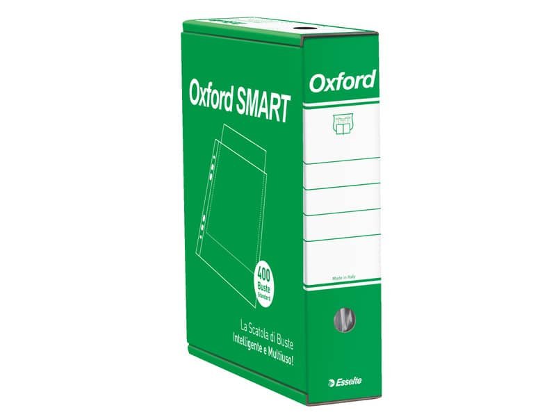 Buste a perforazione universale goffrate Esselte OXFORD SMART PP antiriflesso 22×30 cm conf.400 – 391098300