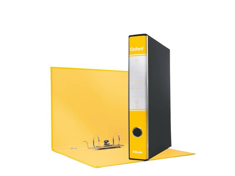 Registratore con custodia Esselte G84 Oxford protocollo 29,5×35 cm – dorso 5 cm giallo – 390784090