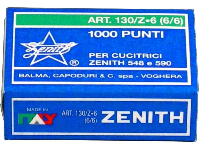 Punti metallici ZENITH 130/Z6 6/6  Conf. 1000 punti – 0301303601