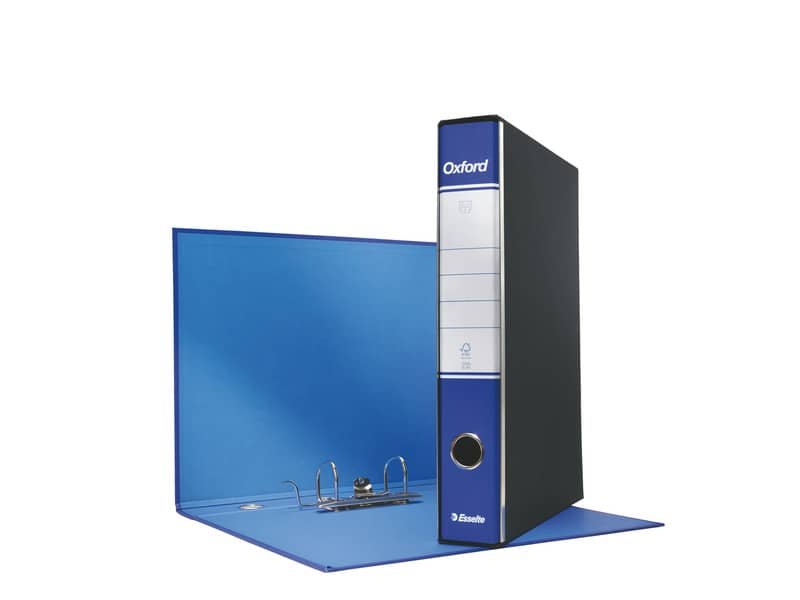 Registratore con custodia Esselte G84 Oxford protocollo 29,5×35 cm – dorso 5 cm blu – 390784050