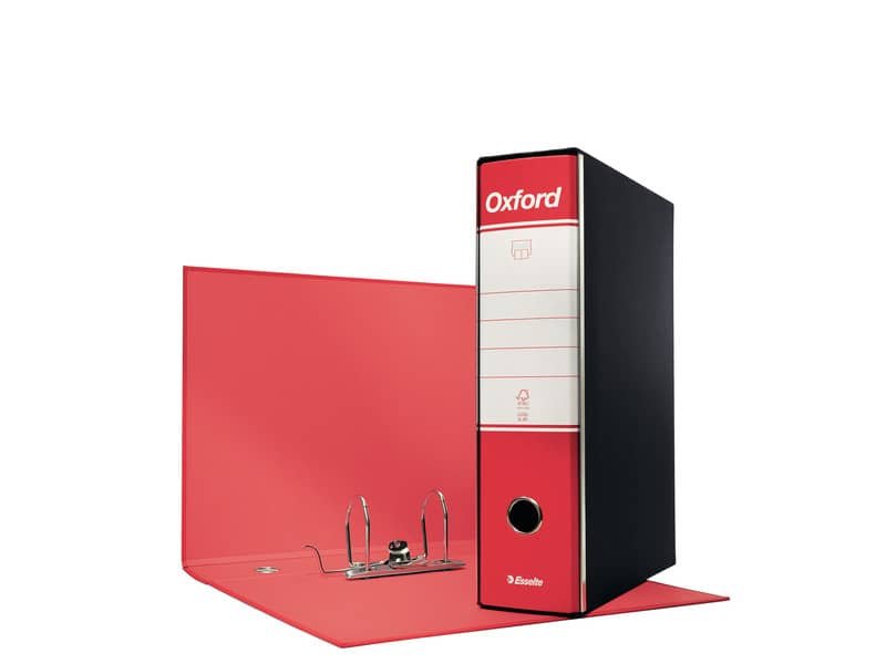 Registratore con custodia Esselte G85 Oxford protocollo 29,5×35 cm – dorso 8 cm rosso – 390785160