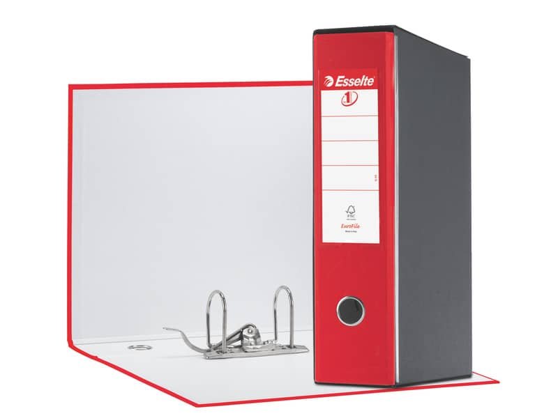 Registratore con custodia Esselte G55 Eurofile protocollo dorso 8 cm cartone rivestito in PP rosso vivida – 390755920