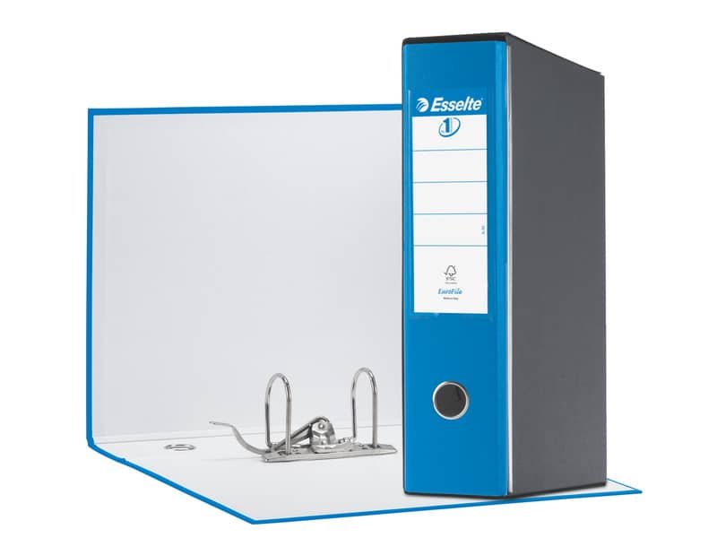 Registratore con custodia Esselte G55 Eurofile protocollo dorso 8 cm cartone rivestito in PP blu vivida – 390755910