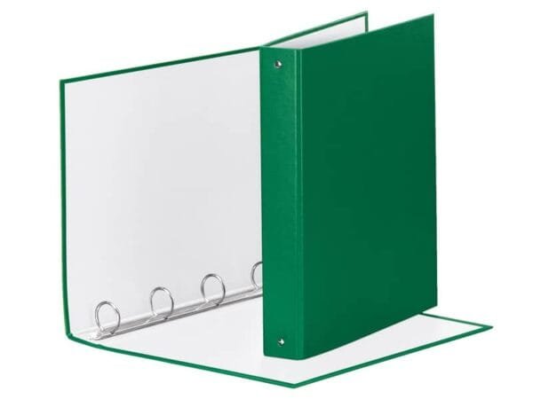 Raccoglitore Esselte Meeting a 4 anelli tondi 30mm cartone rivestito in PP verde 22x30cm dorso 4cm - 395792600