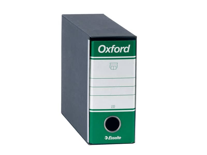 Registratore con custodia Esselte G81 OXFORD memorandum 29,5x19cm – dorso 8 cm verde – 390781180