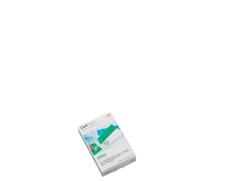 Pouches per plastificatrici a caldo GBC 2×125 æm finitura lucida formato tessera 6,5×9,5 cm – Conf. 100 pezzi – 3740301