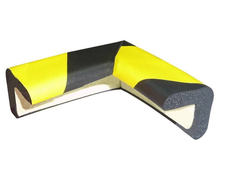 Protezione segnaletica in gomma angolare e angolare Viso 3x3cm – 7×7 cm nero/giallo – PU30NJ