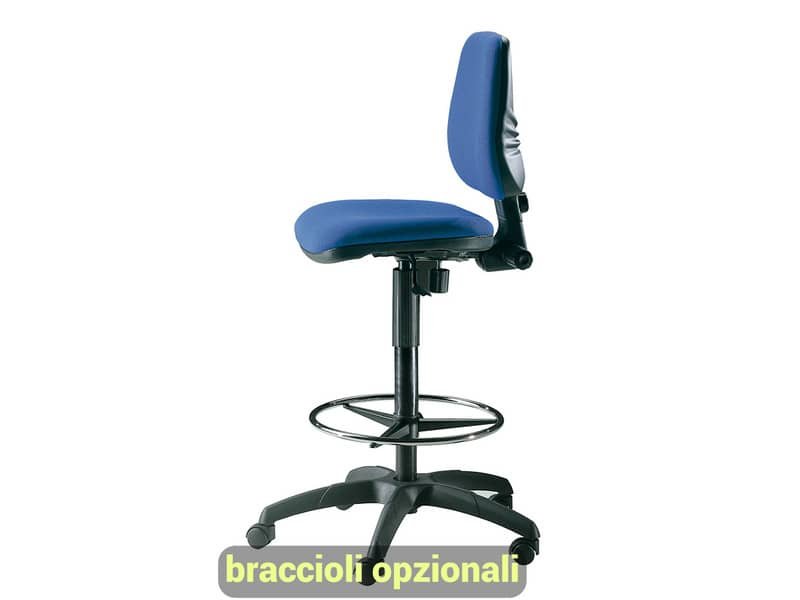 Sgabello tecnico Unisit Esos EOE1 seduta alta – poggiapiedi telescopico – rivestimento Eco blu -EOE1/EB