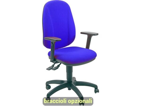 Sedia operativa girevole Unisit Giano GIGI Eco Smart rivestimento PPL blu - braccioli opzionali - GIGI/EB