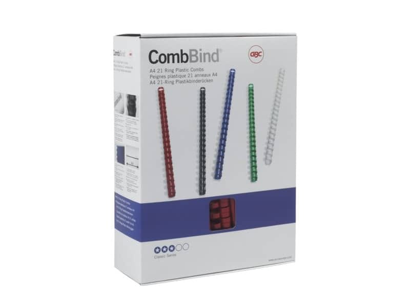 Dorsi plastici a 21 anelli GBC CombBind 51 mm A4 bianco  – fino a 450 fogli conf da 50 dorsi – 4028207