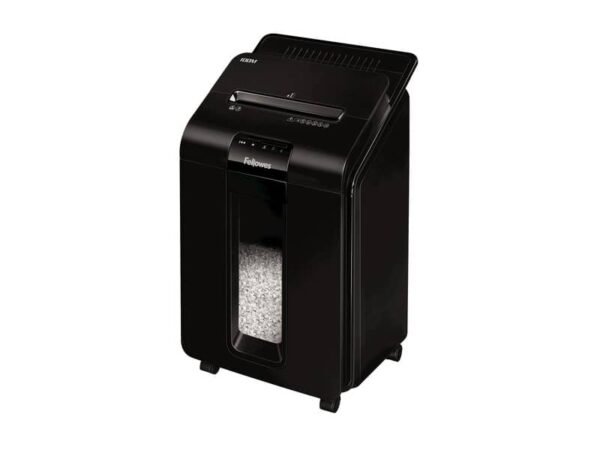 Distruggidocumenti uso moderato FELLOWES AutoMaxª 100M - P-4 - 23 L - taglio a miniframmenti 4x10mm - nero - 4629201