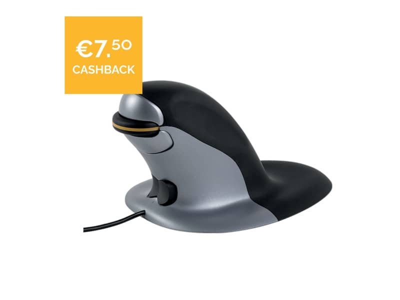 Mouse verticale FELLOWES Penguin© con filo grigio/nero piccolo 9894801