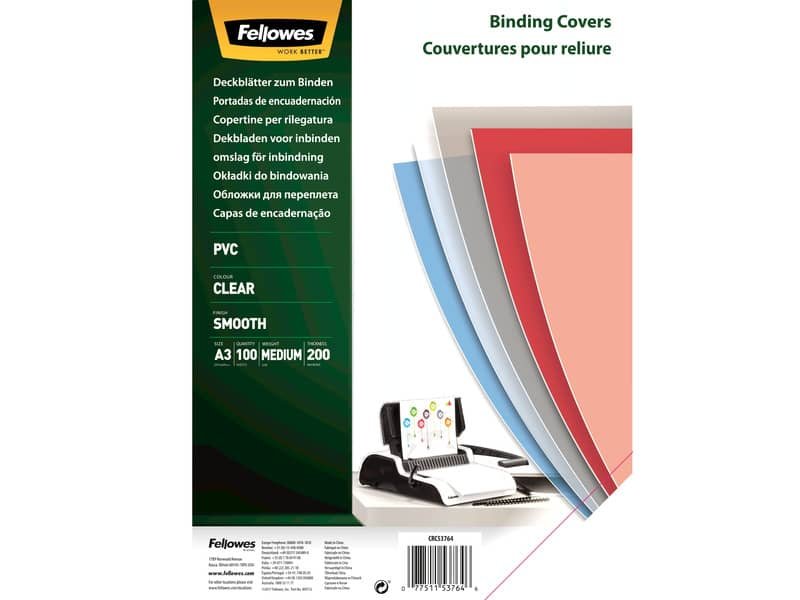 Copertine per rilegatura FELLOWES Super Clear PVC trasparente A3 conf.100 – 53764