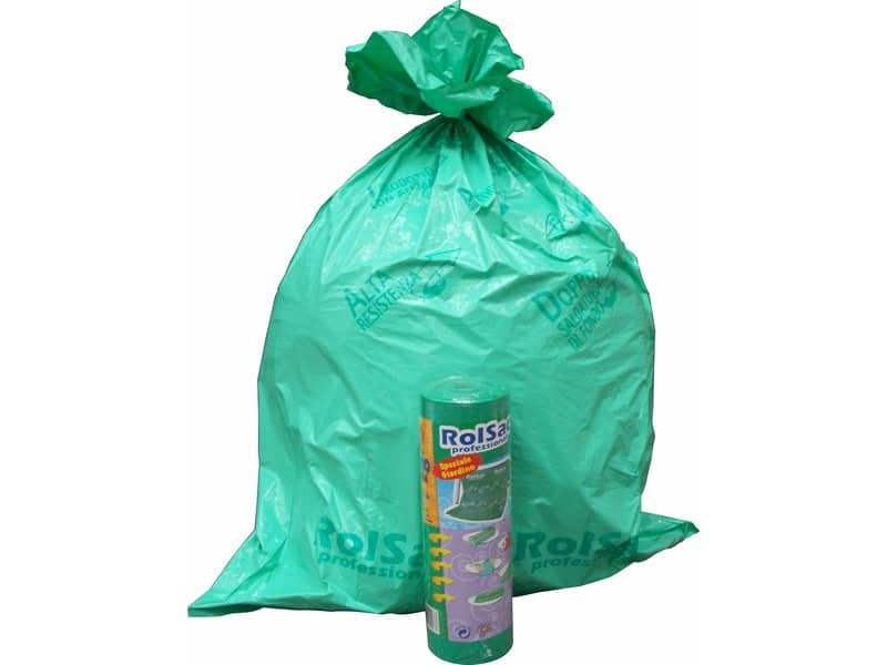 Sacchi Rolsac Quality 85×120 spessore 55 my 156 l verde rotolo da 20 pezzi – 10088