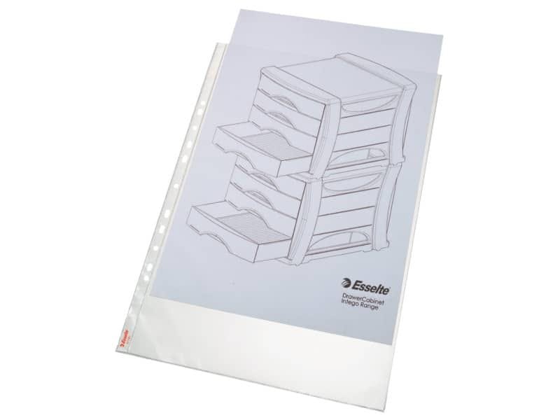 Buste a perforazione universale Esselte DELUXE goffrate antiriflesso trasparente 30×42 cm conf. 50 pezzi – 55231