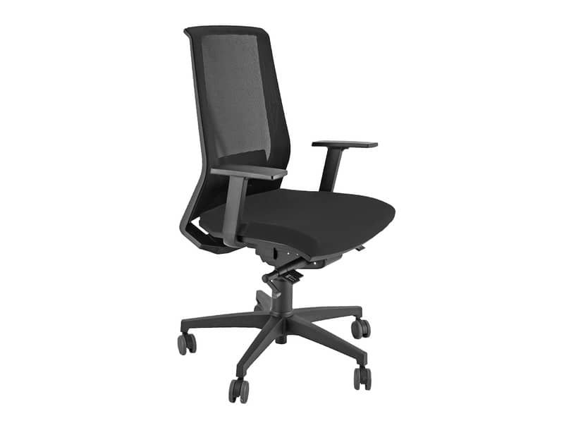Sedia semidirezionale girevole Unisit Light LLN traslatore sedile rivestimento ignifugo nero – con braccioli LLN/BR/IN