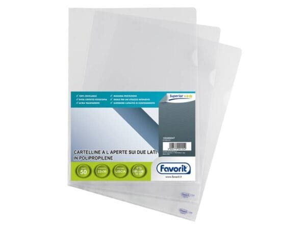 Buste trasp. a L FAVORIT liscia superior Pratic 22x30 cm conf. da 50 - 100460047