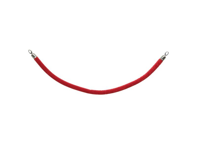 Cordone in velluto Securit© con finiture in cromo 1,5 m rosso RS-CLRP-CHRD