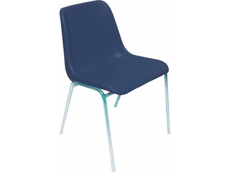 Sedia visitatore Unisit Esse ESC 4 gambe acciaio cromato – schienale fisso blu Conf. 5 pezzi – ESC/5/BL