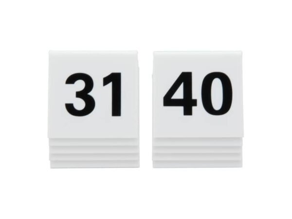 Segnaposto Securit© in acrilico rigido numeri da 31 a 40 bianco set da 10 pezzi - TN-31-40-WT