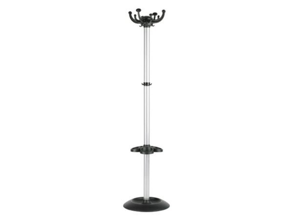 Appendiabiti da terra Unisit Jolly con portaombrelli h. 176 cm - 8 ganci grigio- APUJOLG